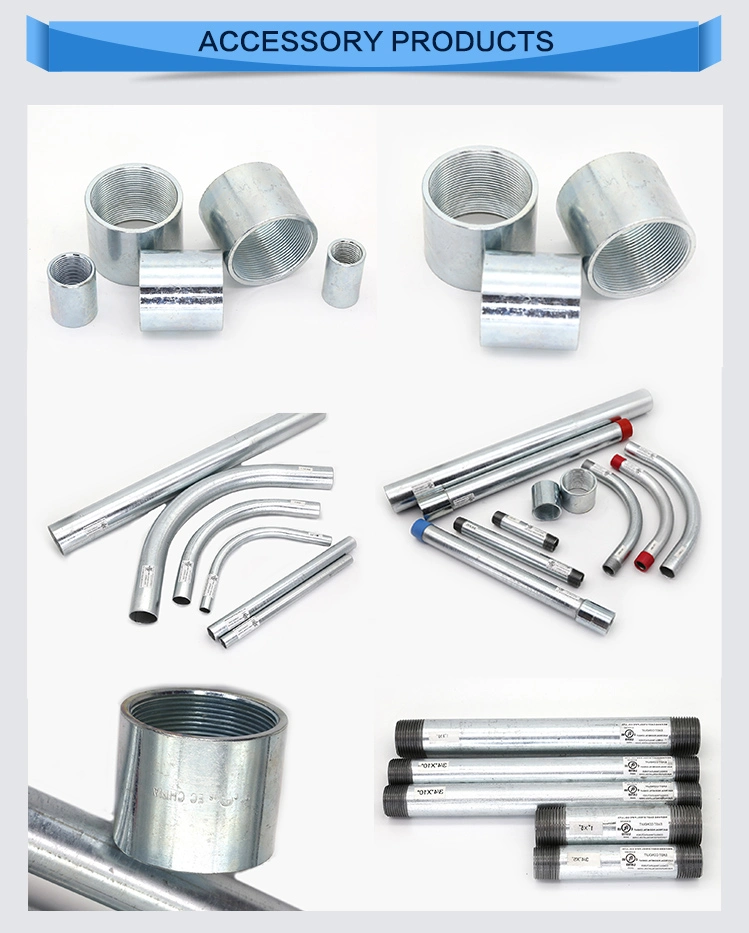 Galvanized Electrical Pipe Nipples Conduit Fittings Rigid UL6 Tube Accessory